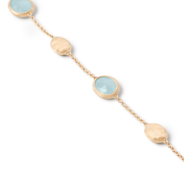 Siviglia Yellow Gold and Aquamarine Bracelet